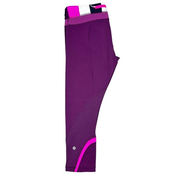 Lululemon Run Inspire Crop II Leggings Women’s Size 8 Purple Pink Colorblock - Picture 10 of 15